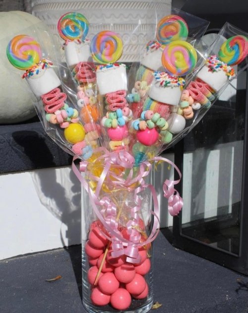 vrolijke snoepsatés