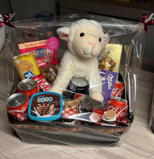 versnapperingen geschenkmand met knuffel
