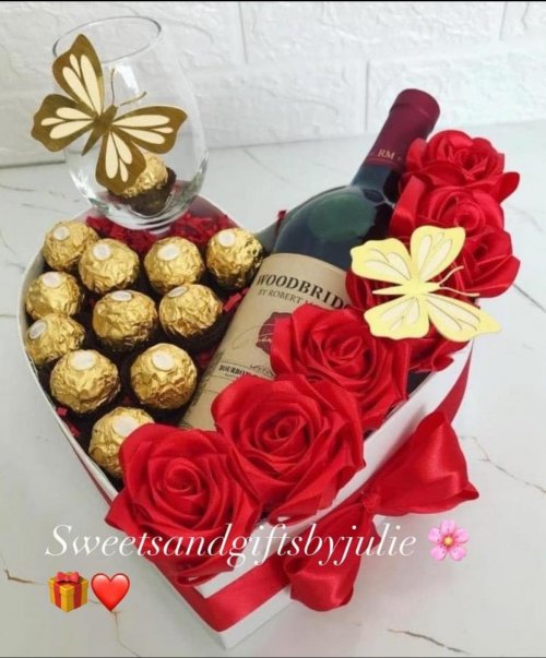 Ferrero box met rode wijn