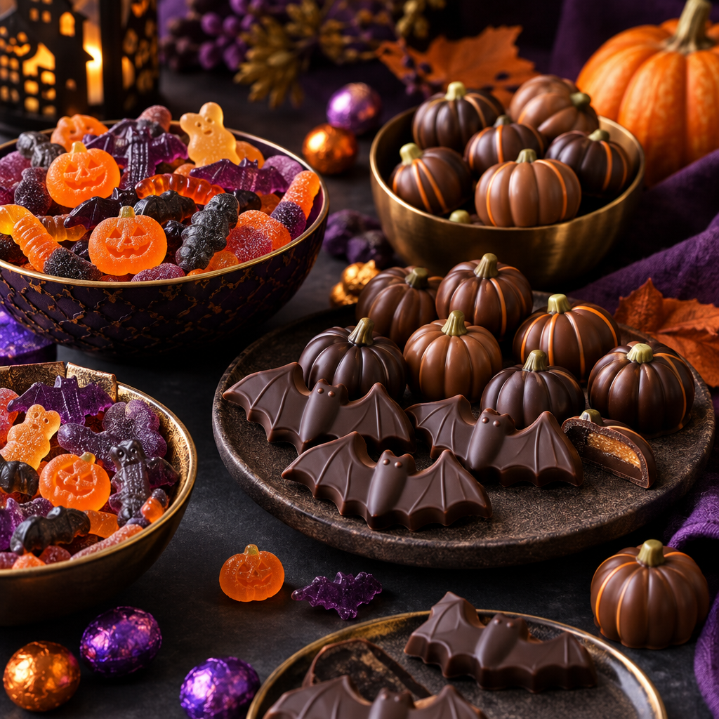 Halloween met chocolade en snoep