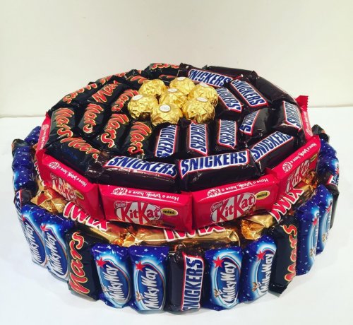 Chocoladesnoeptaart kitkat-snickers-...