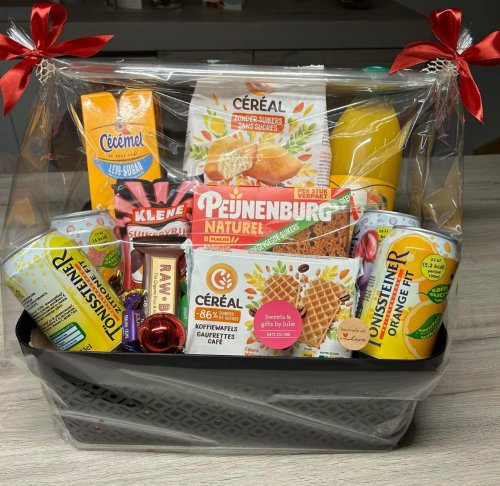 Suikervrije geschenkmand