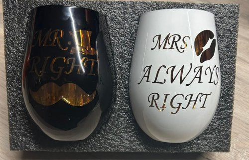 Mr. & Mrs. Always Right glazen
