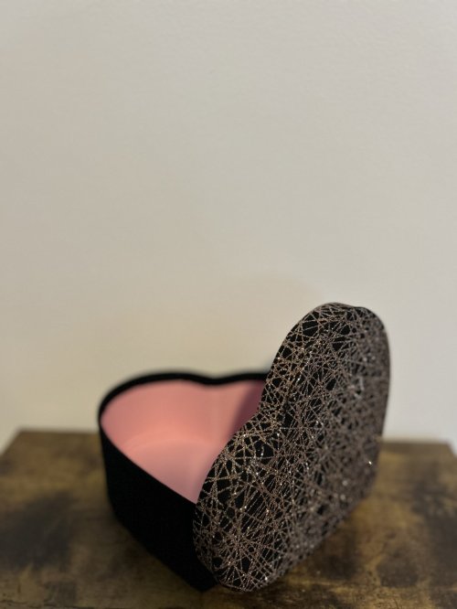 Hart geschenkdoos zwart-goud