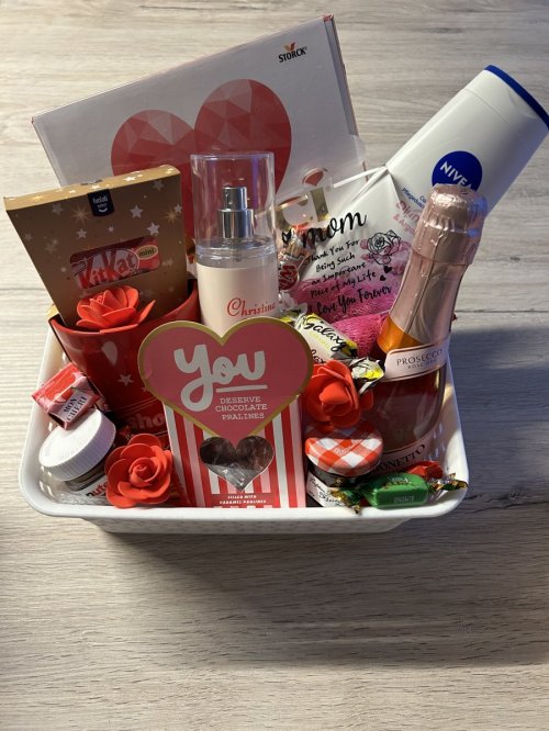 i love you mom geschenkmand bodymist - chocolade -..